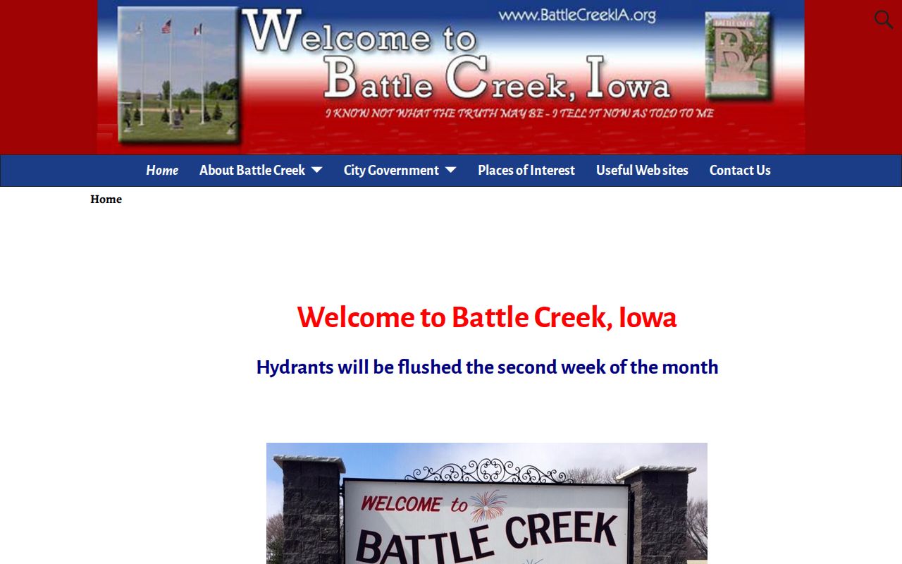 Battle Creek criminal history in Ida County and the official city page