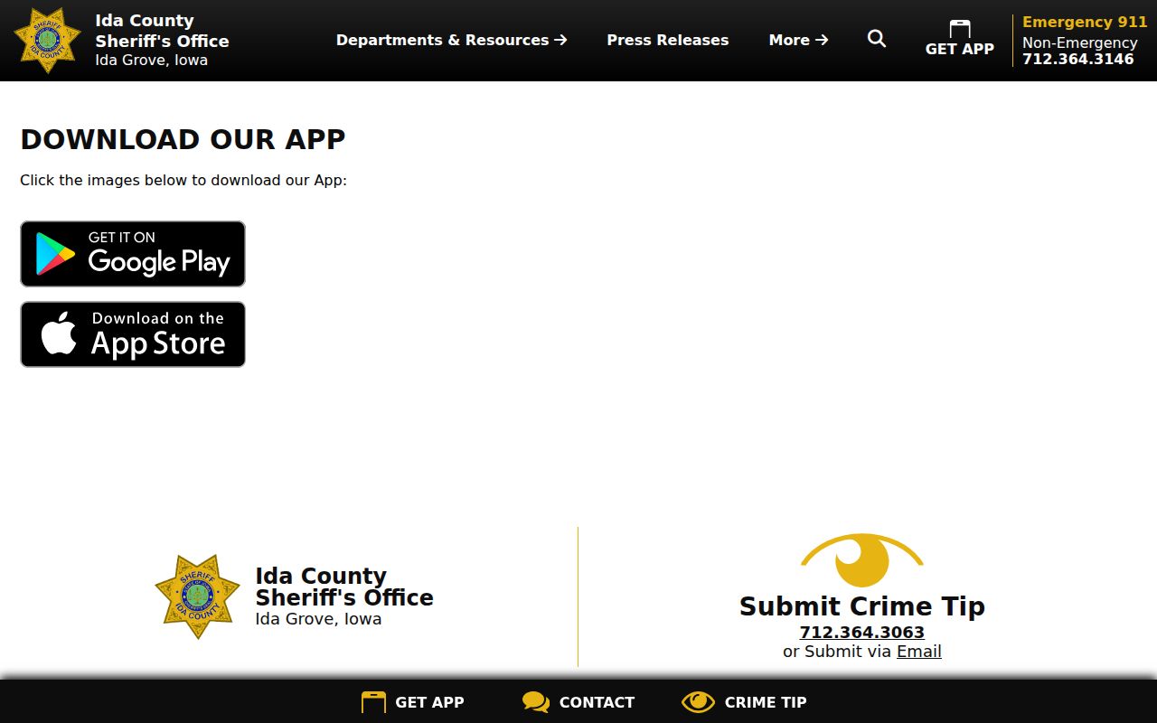 Battle Creek arrest and criminal history records in the Ida County IA Sheriff app