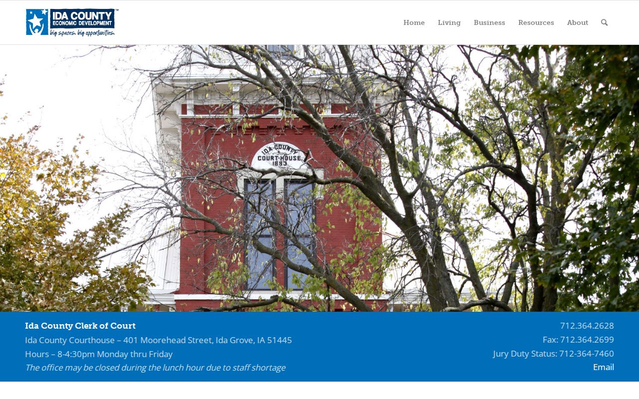 Ida County criminal court Clerk of Court page