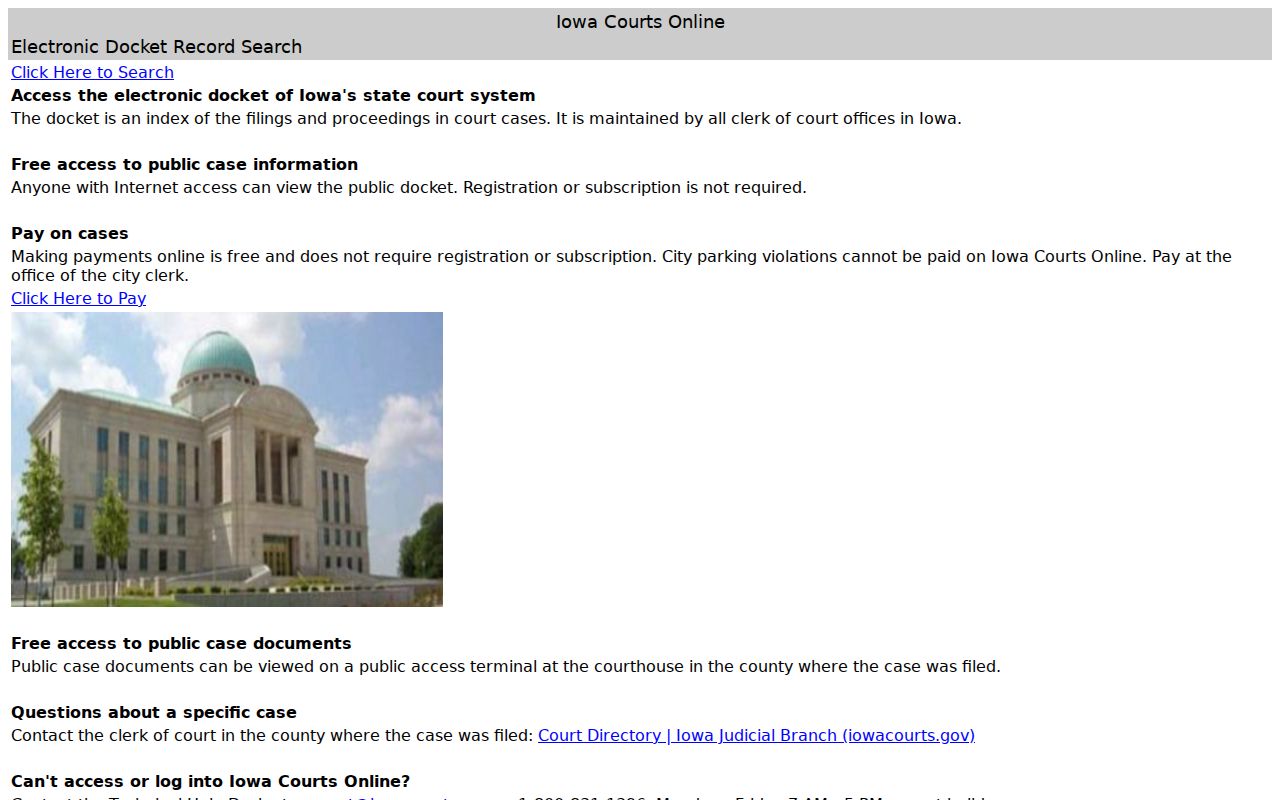 Ida County criminal court case search in Iowa Courts Online